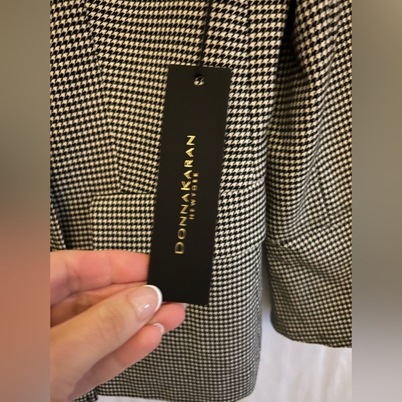 Donna Karan Houndstooth Lined Double Breasted Old Money Blazer Jacket Size L - Picture 15 of 16
